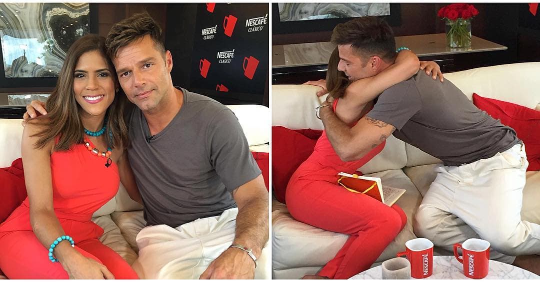 Con este abrazo, Francisca culminó una de las entrevistas más íntimas que ha tenido. "Debo decirlo, estoy un poquito nerviosa", fueron las palabras con las que la conductora inició su charla con Ricky Martin.