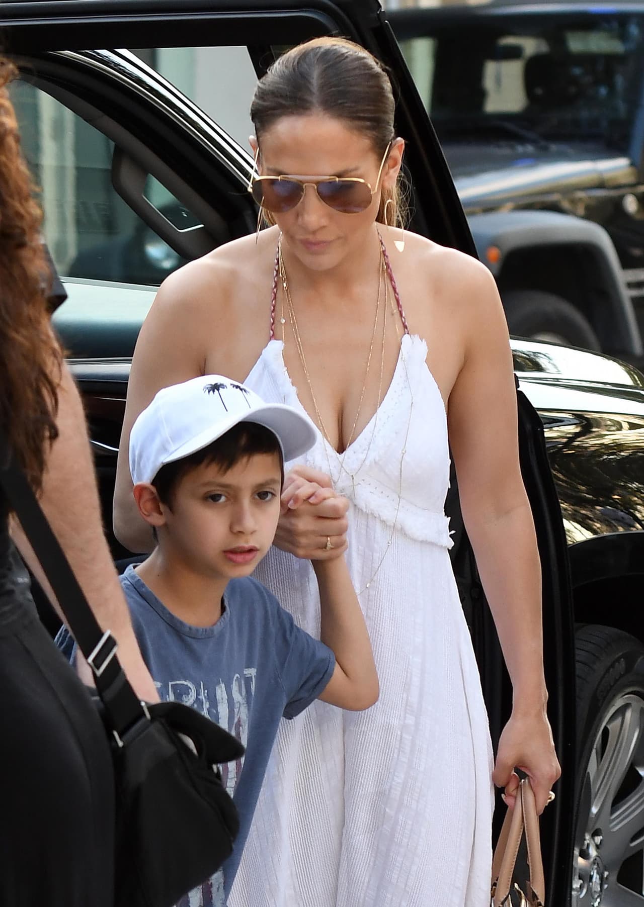 Iba con sus encantadores "cocos", como les dice a sus chiquitos.