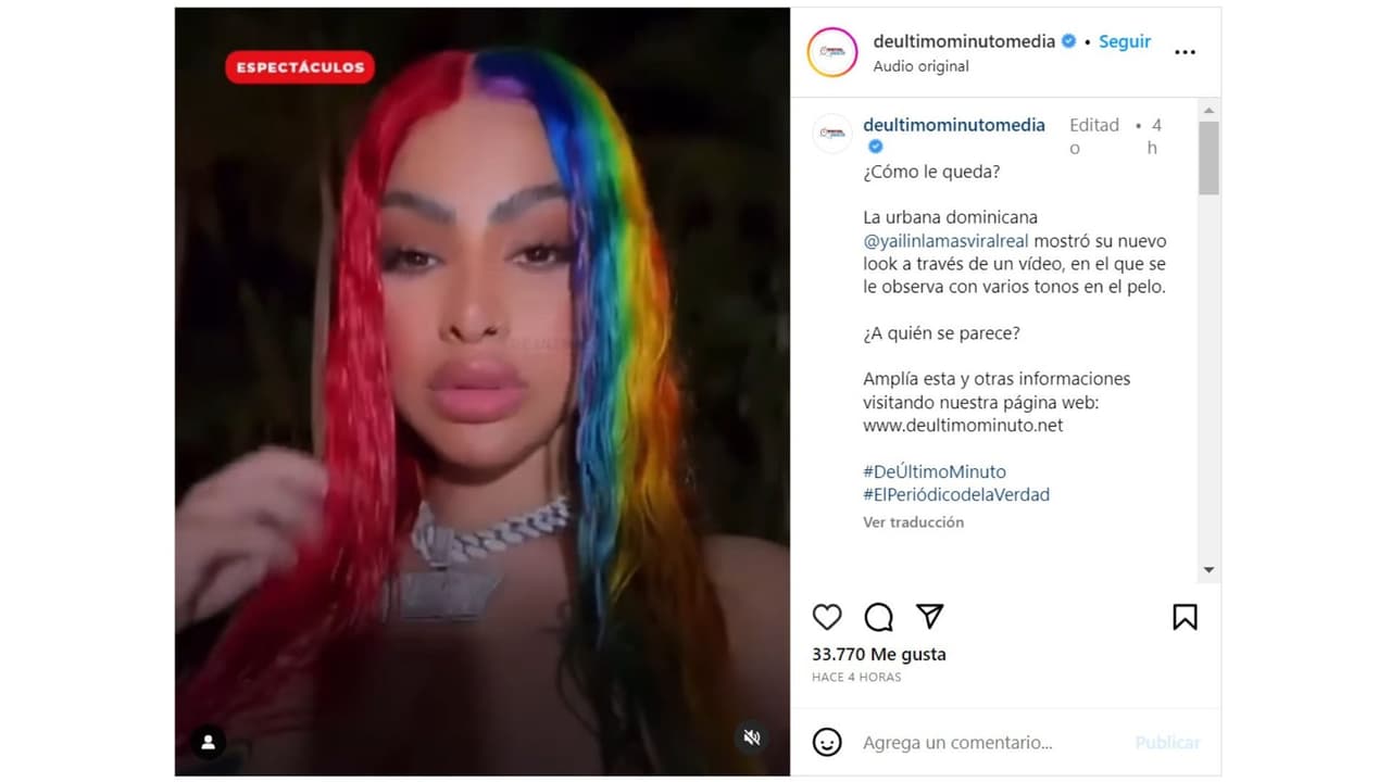 Yailin La Más Viral tras su cambio de look.