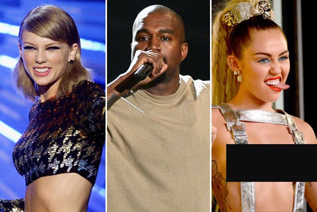 En la entrega de los premios hubo de todo... Taylor Swift fue la máxima triunfadora, Kanye West se lanzó como candidato a la presidencia y Miley Cyrus dio de qué hablar por sus polémicas y sus atrevidos looks.