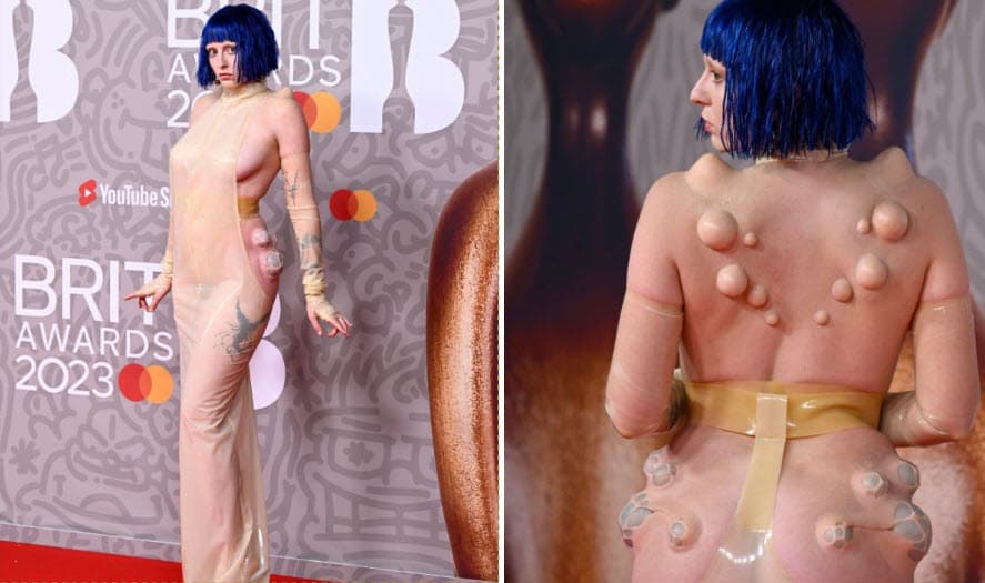 Otro de los atuendos más extravagantes y originales fue el de la rapera 
<b>Ashnikko</b>, quien usó un vestido nude con la espalda al decubierto y se puso unos prostéticos que emulaban protuberancias que salían de su cuerpo.