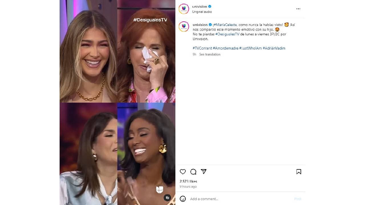 María Celeste Arrarás muy emotiva en Desiguales.