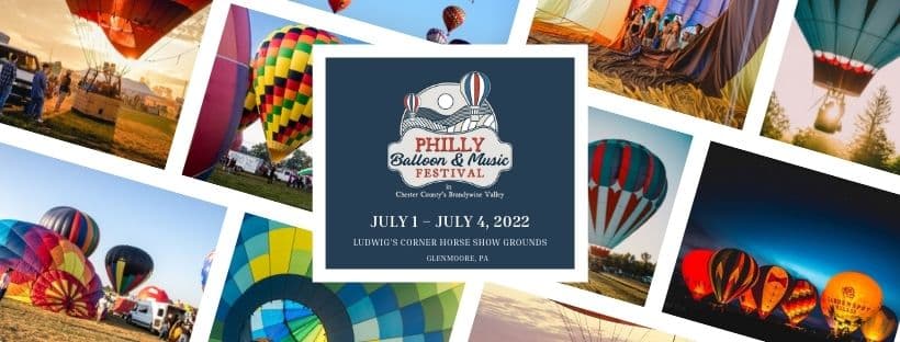 <b><a href="https://phillyballoonfest.com/">Philly Balloon & Music Festival (1 al 4 de julio)</a></b>. Reserva un vuelo o disfruta de la vista desde el suelo mientras disfruta de música en vivo, bebidas en la taberna al aire libre, paseos en carruajes para los niños y más.