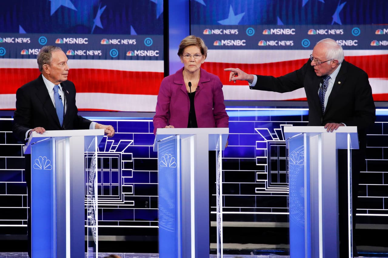 El socialista vs. el multimillonario: Sanders y Bloomberg chocan en el debate más duro que han tenido los demócratas