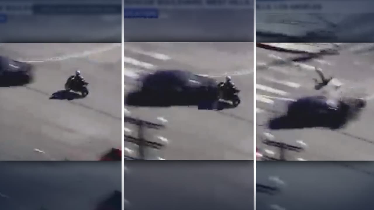 Motociclista sale volando y muere tras fuerte choque a exceso de velocidad en Los Ángeles