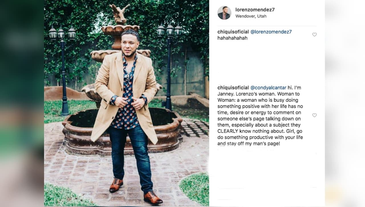 A través de su perfil oficial, Chiquis le soltó a 'condyalcantar': 
<b><a href="https://www.univision.com/entretenimiento/yo-soy-janney-la-verdad-desnuda-de-chiquis-rivera">"Hola, soy Janney. La mujer de Lorenzo.</a></b> De mujer a mujer (te digo): Una mujer que está ocupada haciendo algo positivo con su vida, no tiene tiempo, deseos o energía para comentar en la página de alguien, derribándolo, especialmente con un tema del que claramente no sabe nada".