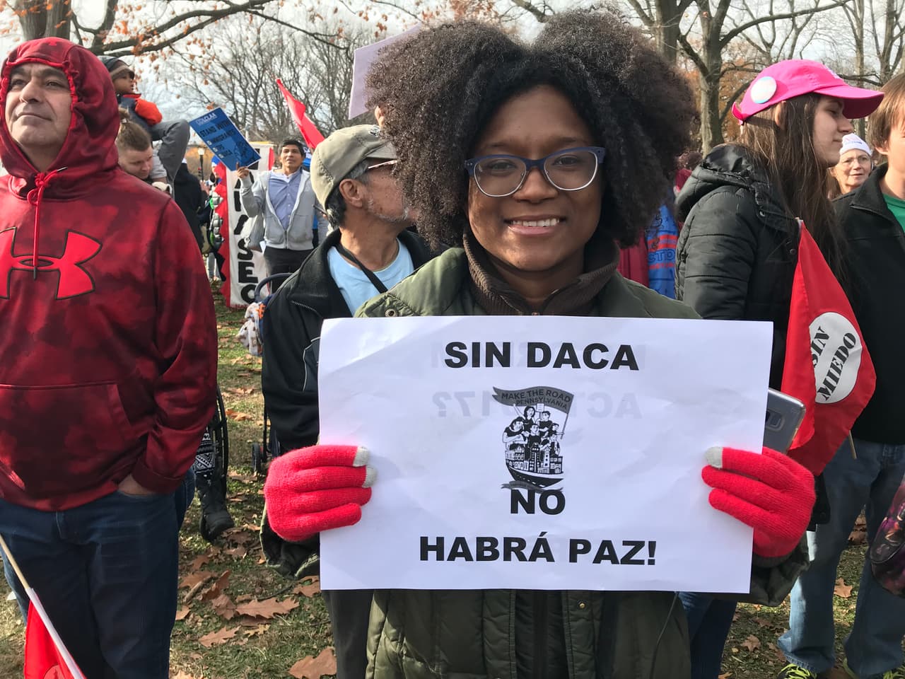 La dreamer Rainy Leonor llegó de Pennsylvania a Washington para abogar por una ley que proteja a los beneficiarios de DACA.