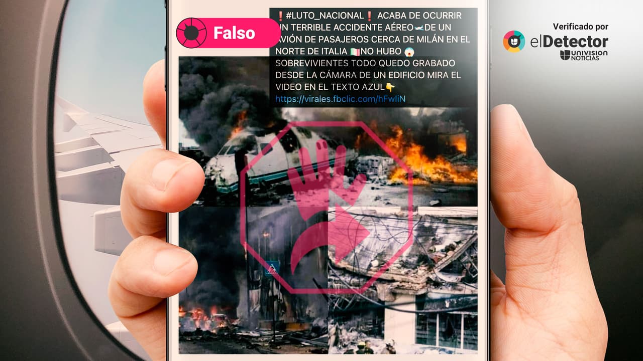 Es falso que "acaba de ocurrir" un "terrible accidente aéreo" cerca de Milán