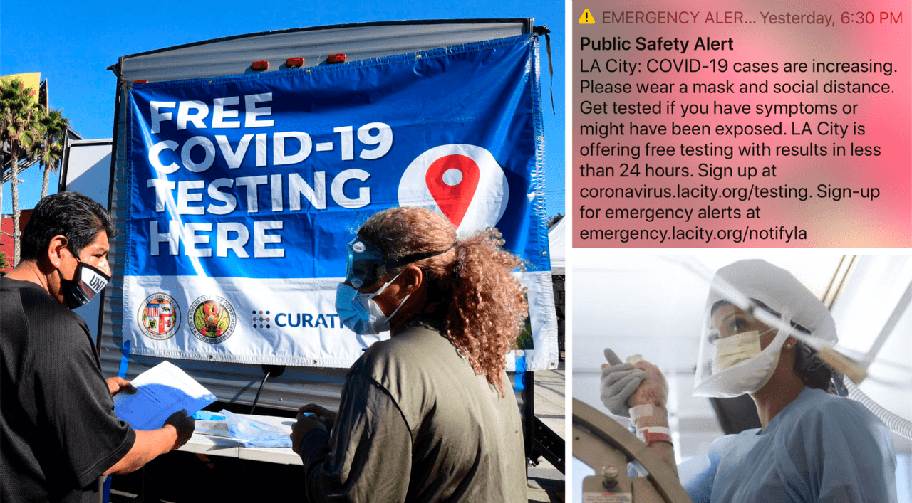 Alerta covid-19: Los Ángeles lanza sistema de notificaciones ante "preocupantes" cifras de contagios