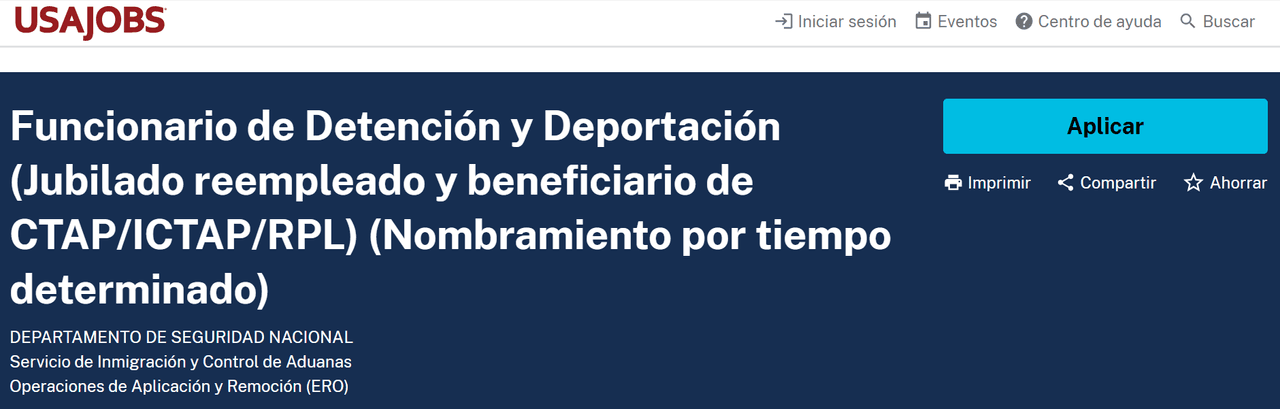 Captura de USAJobs