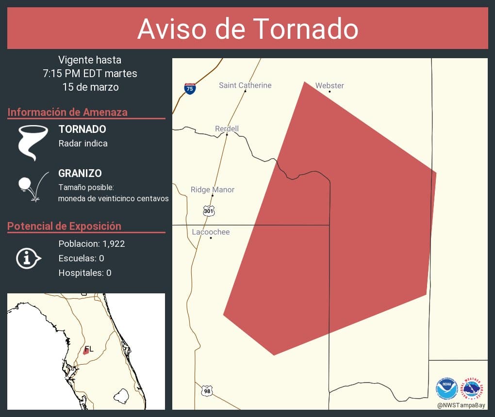 Alerta meteorológica especial para Brandon, Lakeland, Riverview; continúan las fuertes lluvias         
