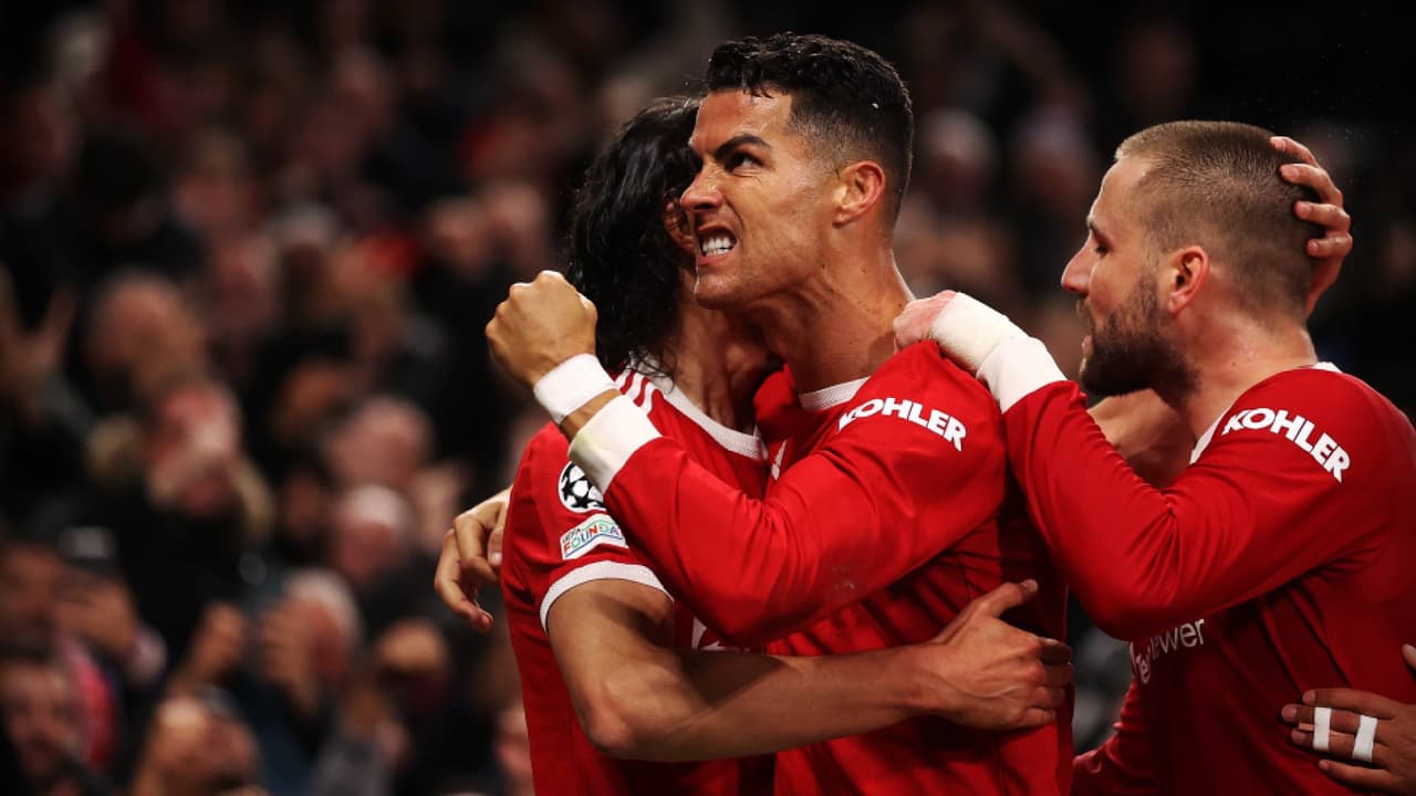 Cristiano Ronaldo celebra el gol con United.