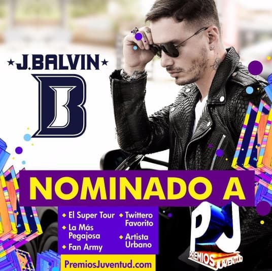 Pero no sólo eso es razón para festejar, pues Balvin también resultó nominado a Premios Juventud, y ha pedido a sus fans que lo apoyen.