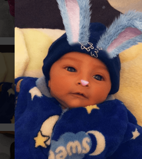 Al igual que, como lo hace con su hija Giulietta, ella se divirtió jugando con los filtros de su teléfono y preguntando: "¿A poco no es una hermosura mi sobrino?".