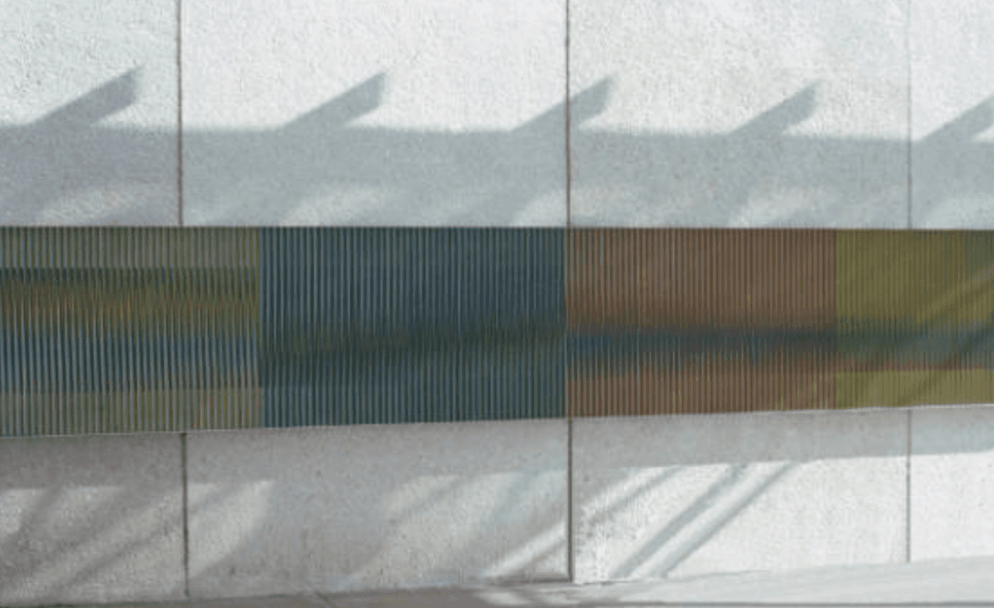 Una fisiocromía de Cruz-Diez creada en la década de los 70 en las instalaciones del 
<a href="https://jacksonhealth.org/" target="_blank">Jackson Memorial Hospital</a> de Miami.