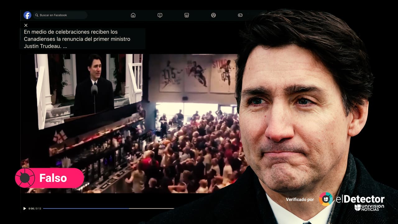 Ese video NO muestra a canadienses celebrando la renuncia de Justin Trudeau: es un montaje  