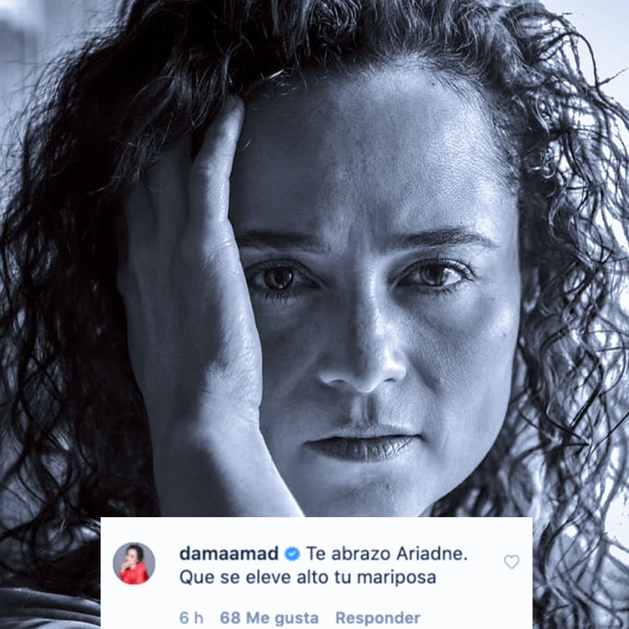 La actriz Damayanti Quintanar también se unió a los abrazos y compartió con Ariadne: "Que se eleve alto tu mariposa".