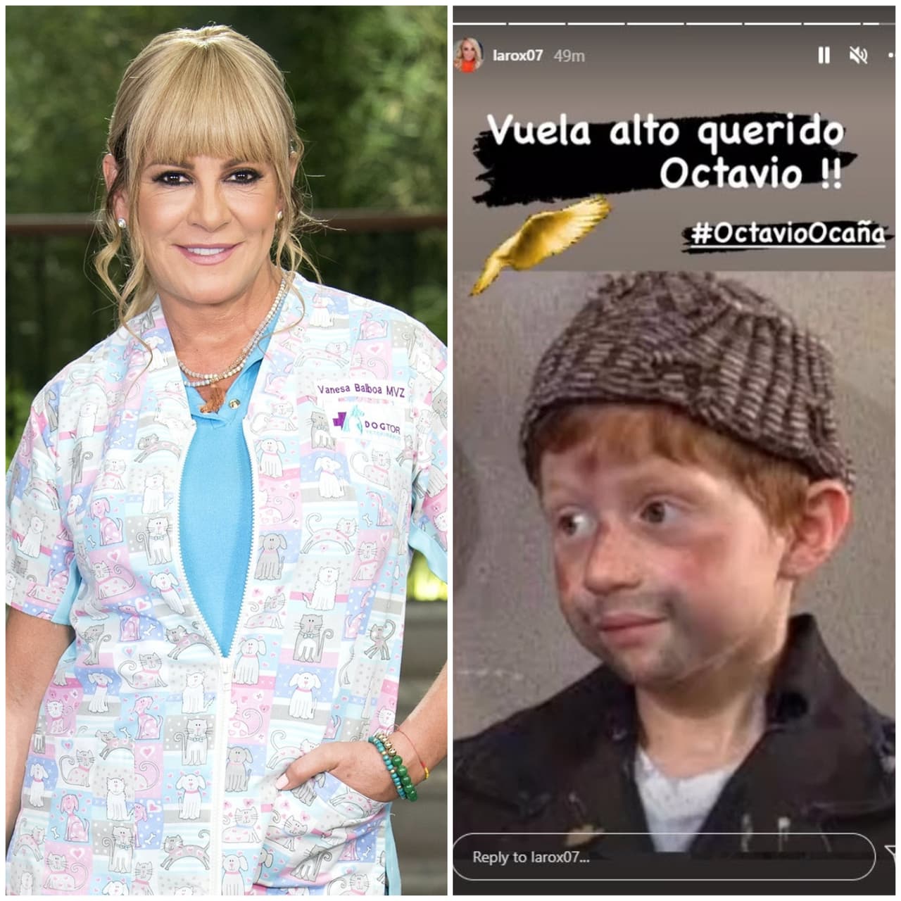 <b>Roxanna Castellanos</b> lamentó la partida del actor con esta fotografía.