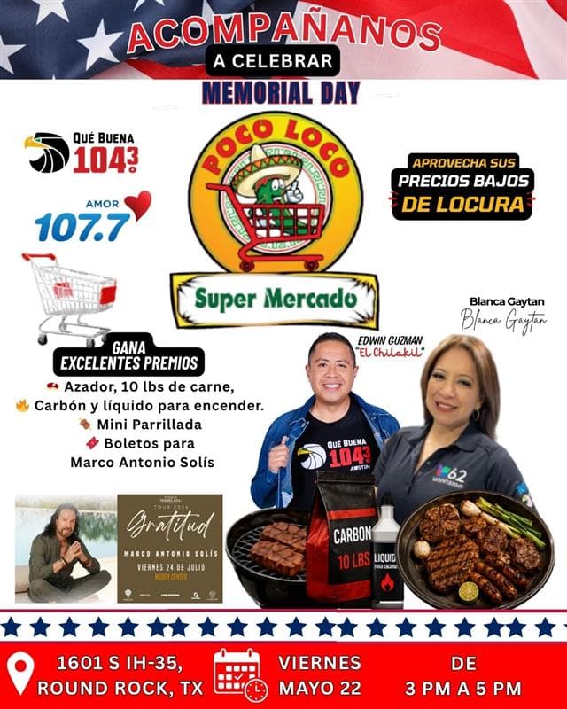 🔥 ACOMPAÑANOS ESTE VIERNES PARA CELEBRAR EL MEMORIAL DAY 🔥