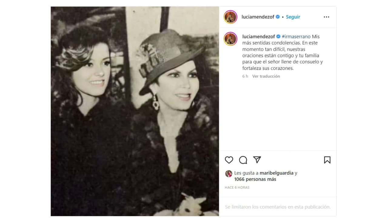 Lucía Méndez y su mensaje para Irma Serrano.