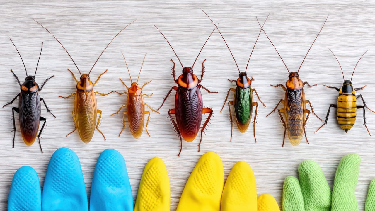 <h3 class="cms-H3-H3">Las cucarachas más comunes en Texas </h3>
<br>
<b>Americana: </b>grande, rojiza, muy común en drenajes y alcantarillas. Puede medir hasta 5 cm. 
<br>
<b>Smokybrown:</b> más oscura, suele venir de árboles, patios y tejados. 
<br>
<b>Alemana: </b>pequeña, ámbar con dos líneas oscuras; la más problemática en interiores por su rápida reproducción. 
<br>
<b>De bandas cafés:</b> busca lugares secos y cálidos como alacenas altas, detrás de cuadros o muebles. 
<br>En algunas regiones se les llama 
<b>“palmetto bugs”</b> a las especies grandes, lo que genera confusión porque en realidad siguen siendo cucarachas.