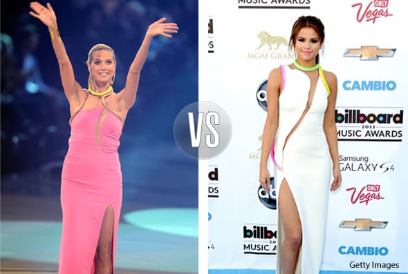 Definitivamente hay algunas prendas que ya no le van a las mujeres maduritas. Por muy sexy que sea Heidi Klum, debe aceptar que a Selenita se le ve mejor ese vestido.