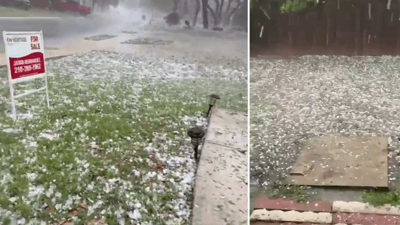 La tormenta pasó primero por Helotes, moviéndose hacia Lakehills, Leon Valley y Lackland Air Force Base.