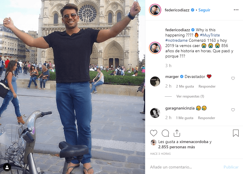 "Comenzó en 1163 y hoy 2019 la vemos caer. 856 años de historia en horas. ¿Qué pasó y por qué?" Se preguntó un incrédulo Federico Díaz.