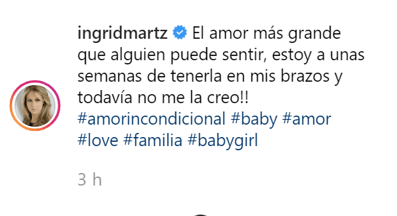Ingrid expresó la felicidad que siente cuando está a punto de formar una familia con Rodrigo Luque.
