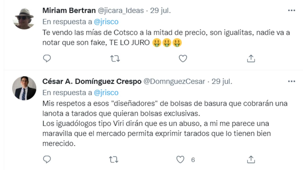 Los usuarios de Twitter ofrecieron sus bolsas de plástico para la basura