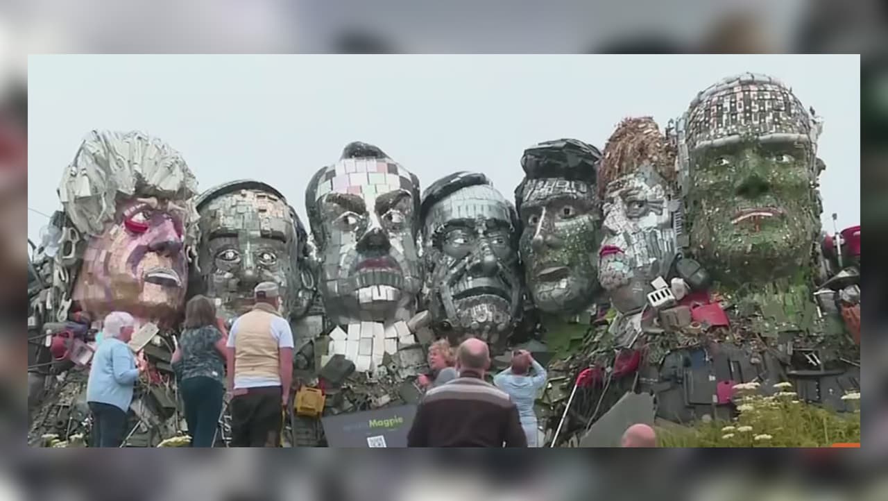 El ‘Monte Reciclamás’ (de residuos electrónicos) recibe a los participantes del G7