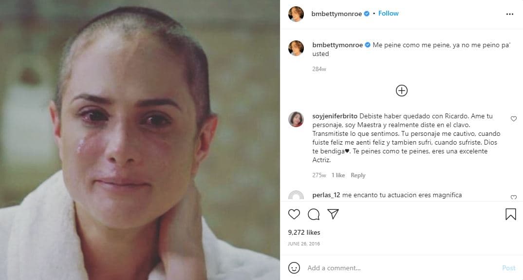 Betty Monroe se rapó para 'Sueño de amor'