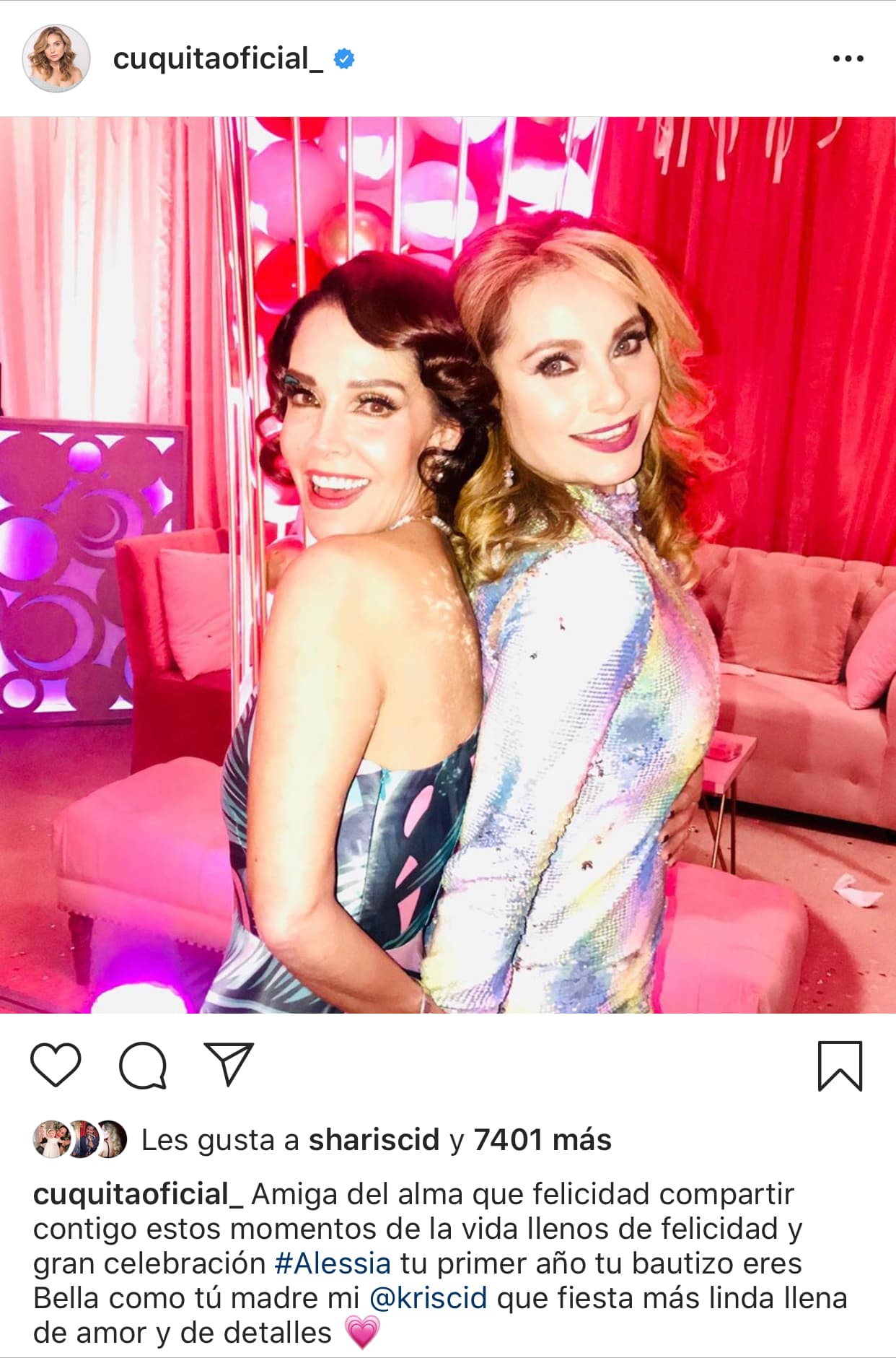 <b><a href="https://www.instagram.com/cuquitaoficial_/" target="_blank">Elizabeth Álvarez</a> </b>compartió esta imagen al lado de Sharis Cid y le dedicó unas palabras, tanto a la madre como a la abuela de Alessia.