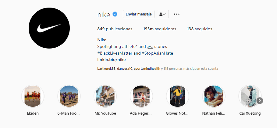 Nike | 193 millones de followers