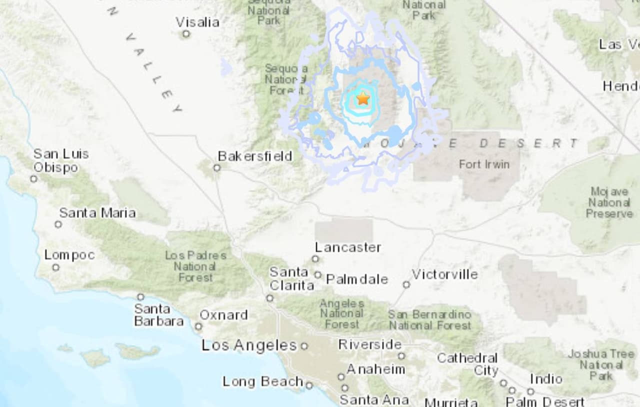 USGS reporta sismo de magnitud 3.8 cerca de Little Lake, en el centro de California