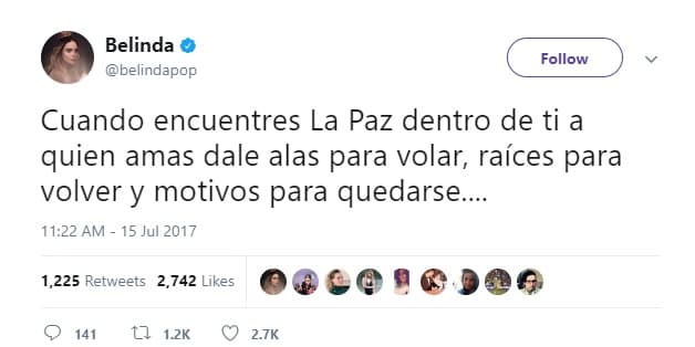 Pero si de mensajes 'extravagantes' para expresar sus sentimientos de manera indirecta se trata, Belinda tampoco se queda atrás y ahora que terminó con el ilusionista Criss Angel tiene más motivos para estar inspirada.