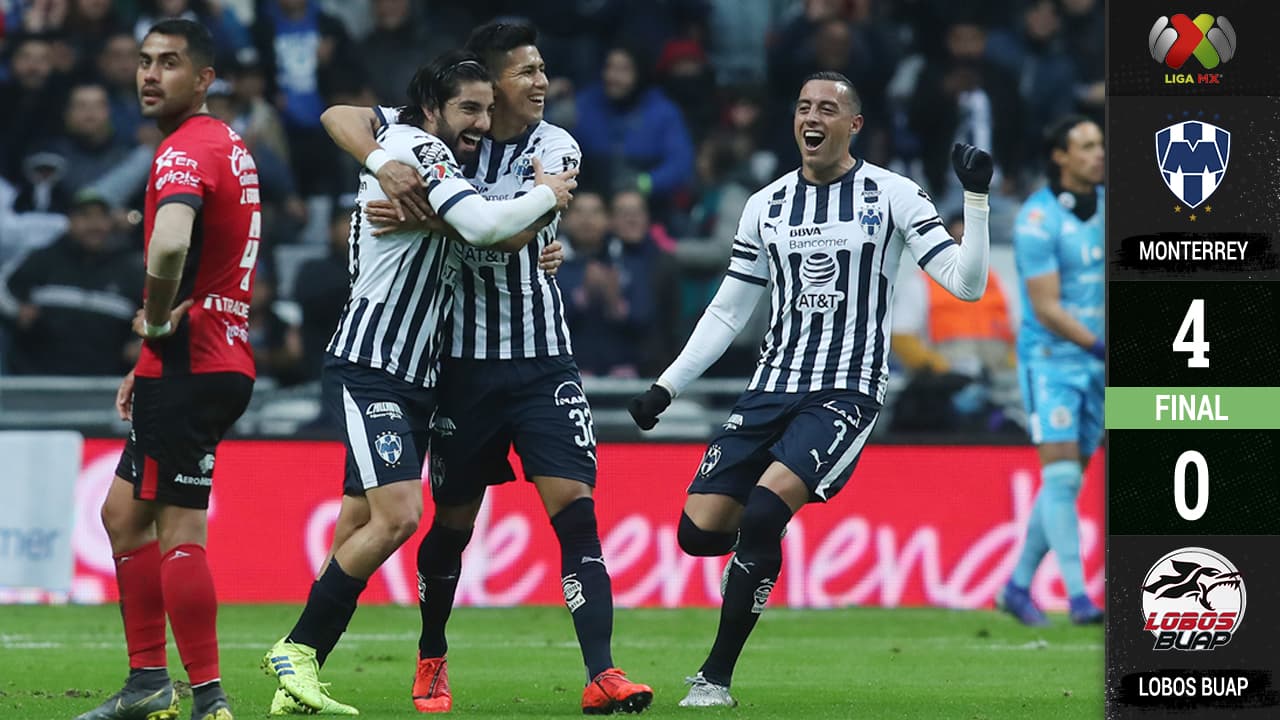 ¡Invicto de líder! Rayados golea a Lobos BUAP para arrebatar la cima a Tigres