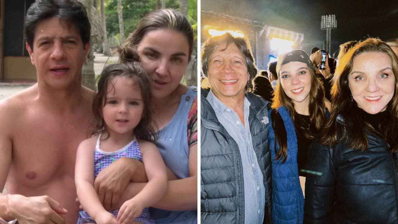 Luces Velásquez, su esposo y su hija.