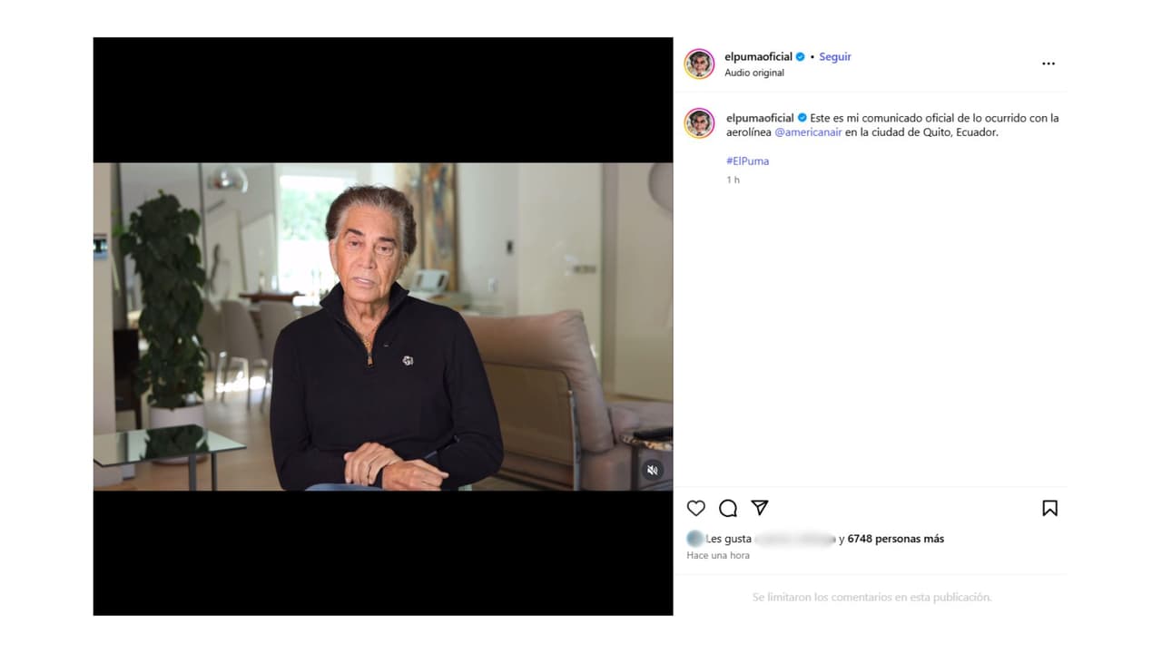 'El Puma' explica qué pasó en un avión de Ecuador.