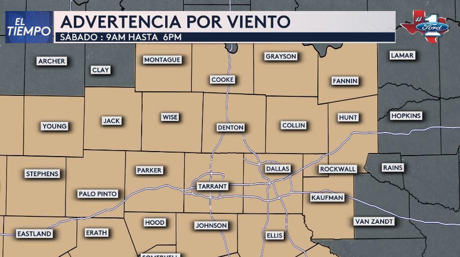 Advertencia por viento para este sábado