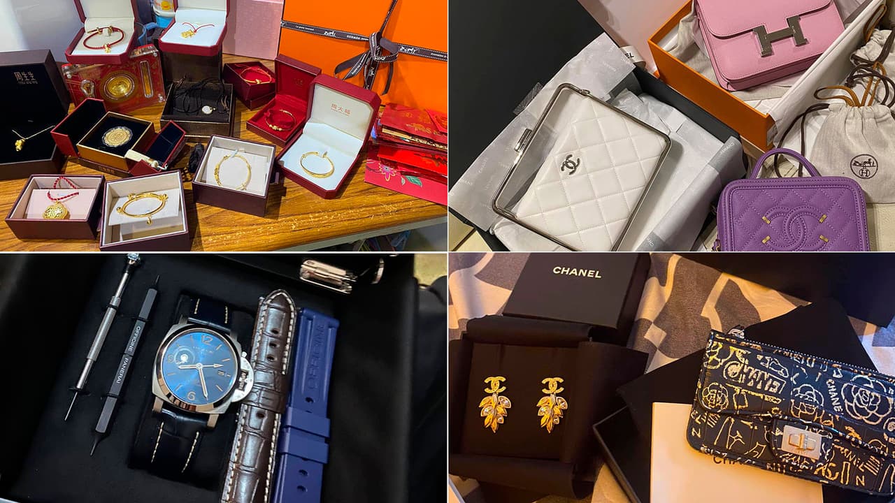 Los ladrones se llevaron 10 bolsos, siete relojes, una computadora portátil y dos teléfonos celulares, entre otros artículos de lujo.