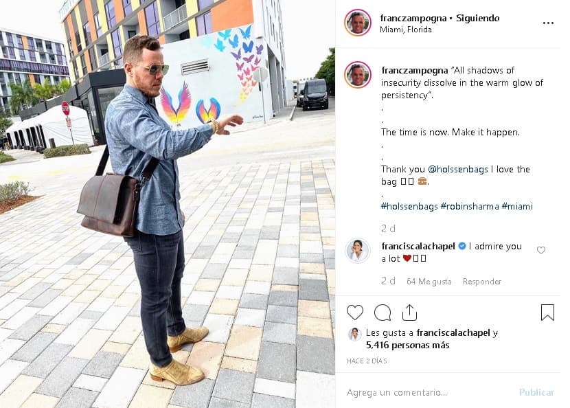 Fran, de nuevo, dijo presente en las 
<a href="https://www.univision.com/shows/despierta-america/el-picaro-mensaje-de-amor-de-francisca-a-francesco-por-una-foto-que-el-compartio-fotos" target="_blank">publicaciones de su prometido</a> y esta vez le dijo lo mucho que lo admira.