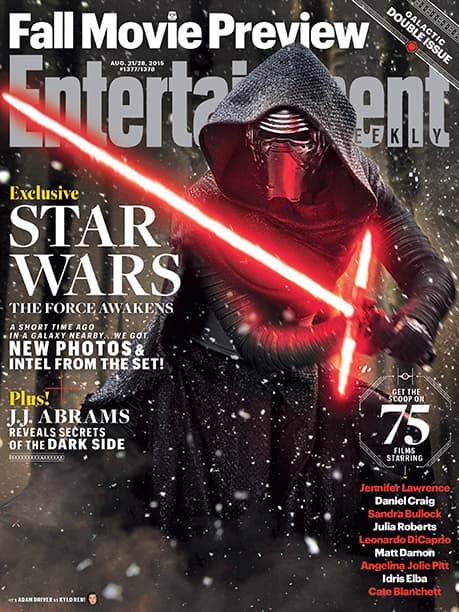 Esta es la portada de la revista Entertainment Weekly con el reportaje de 'Star Wars'.