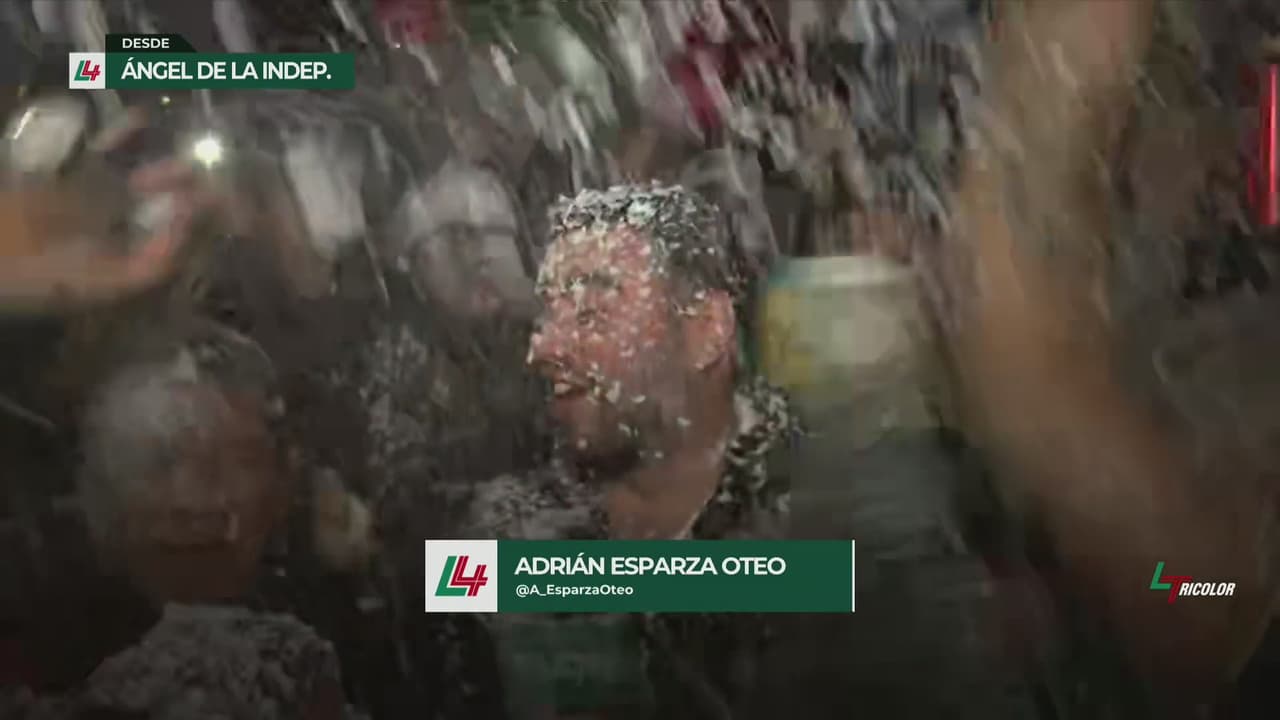 Afición mexicana celebra en el Ángel de la Independencia el título de México en Copa Oro