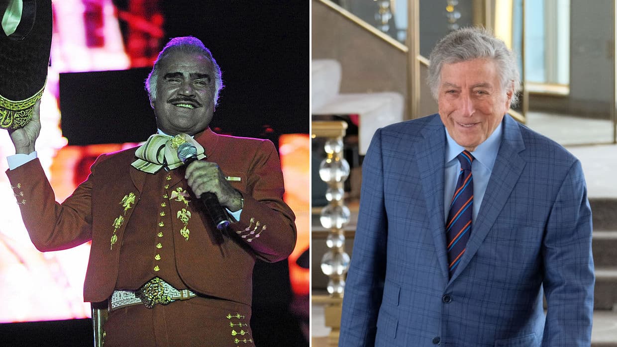 Vicente Fernández y Tony Bennett unieron sus voces y su trayectoria con el tema '
<a href="https://www.youtube.com/watch?v=MFeLhsZjMRU">Regresa a mí</a>', en el que se escucha al 'Charro de Huentitán' cantando en español y al cantante neoyorquino cantando en inglés. La canción formó parte del disco de Tony Bennett, 'Viva Duets', en el que también colabora con Franco de Vita, Thalía y Ricardo Arjona, entre otros artistas.