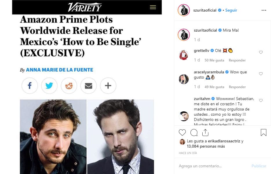 "¡Mira ma!" fue la frase que acompañó la publicación que recibió cientos de felicitaciones de sus amigos y seguidores.