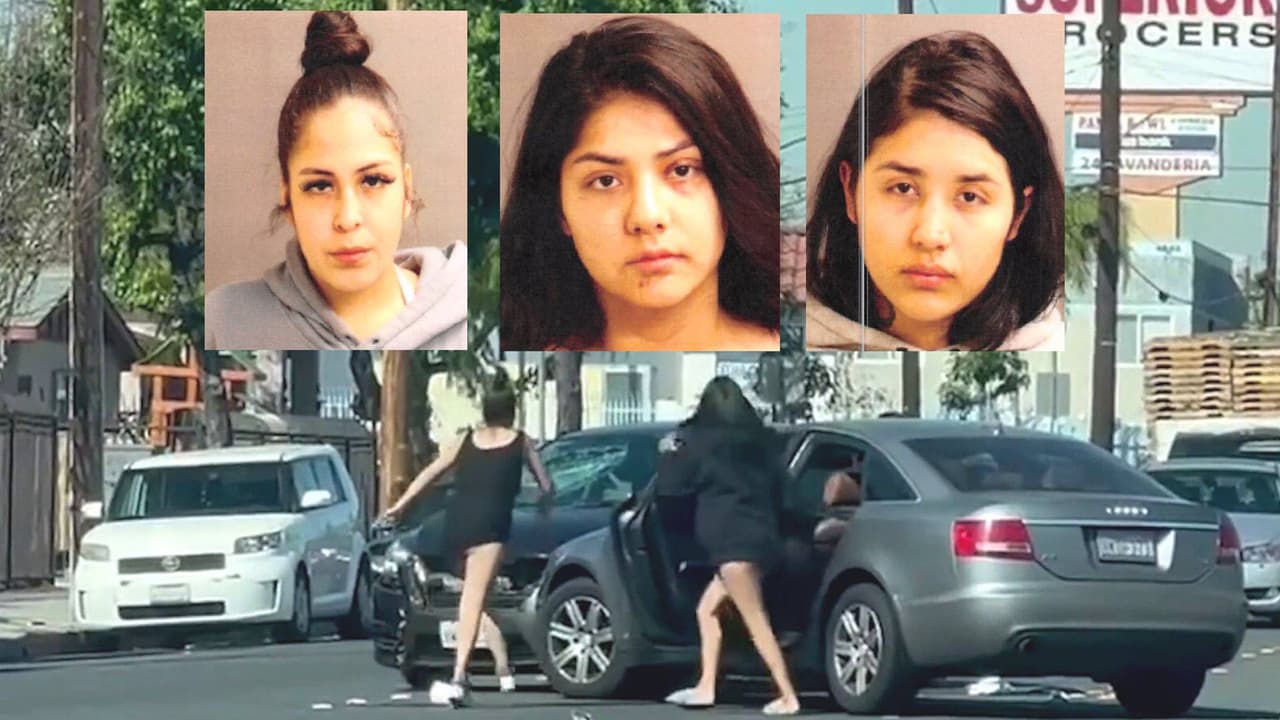 Arrestan a tres sospechosas de ataque a un carro captado en video en la ciudad de Bell