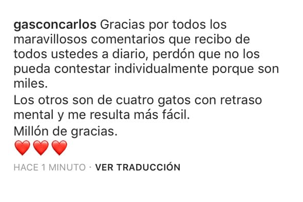 Destacó que la mayoría de los mensajes que recibió fueron favorables.