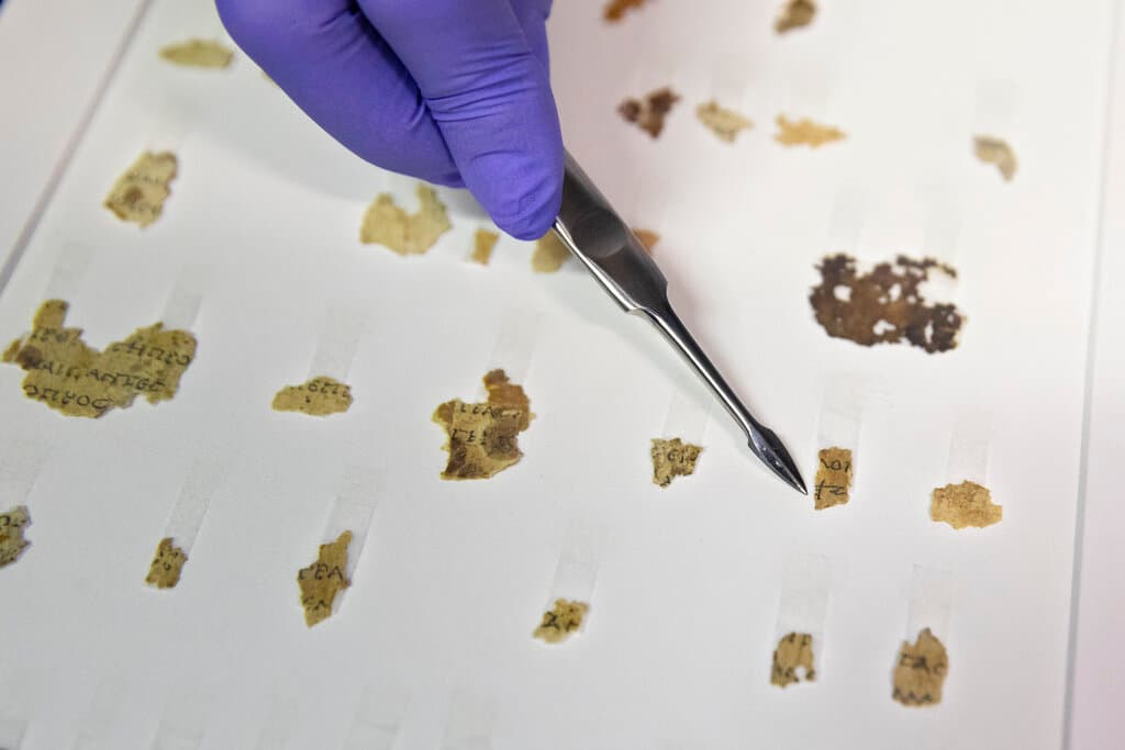 Las piezas de texto pertenecen a los versículos del “Libro de los Profetas Menores”, entre ellos de Zacarías y Nahum. El hallazgo, dado a conocer por la
<a href="http://www.antiquities.org.il/default_en.aspx" target="_blank">Autoridad de Antigüedades de Israel (AAI)</a>, se produjo en la misma zona en la que, entre 1947 y 1956, se encontraron los famosos
<b>Manuscritos del Mar Muerto</b>.