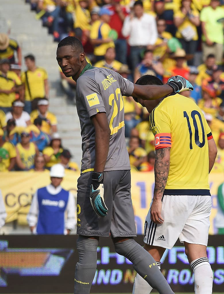 Alexander Domínguez Carabalí. Posición: Portero. Edad: 28 años. Club: Liga Deportiva Universitaria. Veces seleccionado: 36 participaciones. Descripción: Arquero de excelentes condiciones y buenas manos fue el titular de Ecuador en el Mundial de Brasil 2014. Su estatura (1.93 metros) le ayuda a ir bien por arriba. Además es buen atajador de penales.